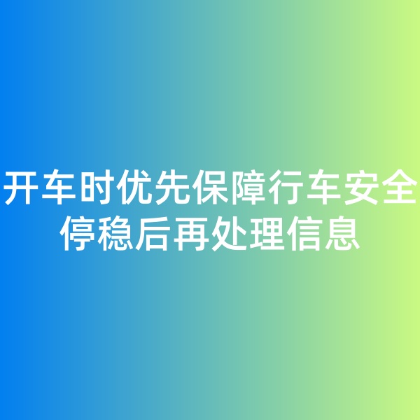 鈀碳回收,開車時(shí)優(yōu)先保障行車安全，停穩(wěn)后再處理信息